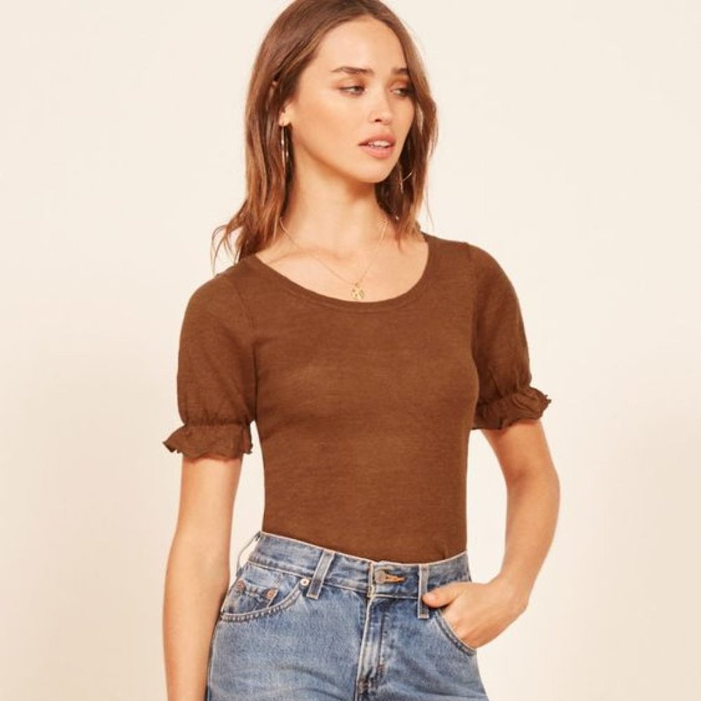 Reformation Priah top in toffee